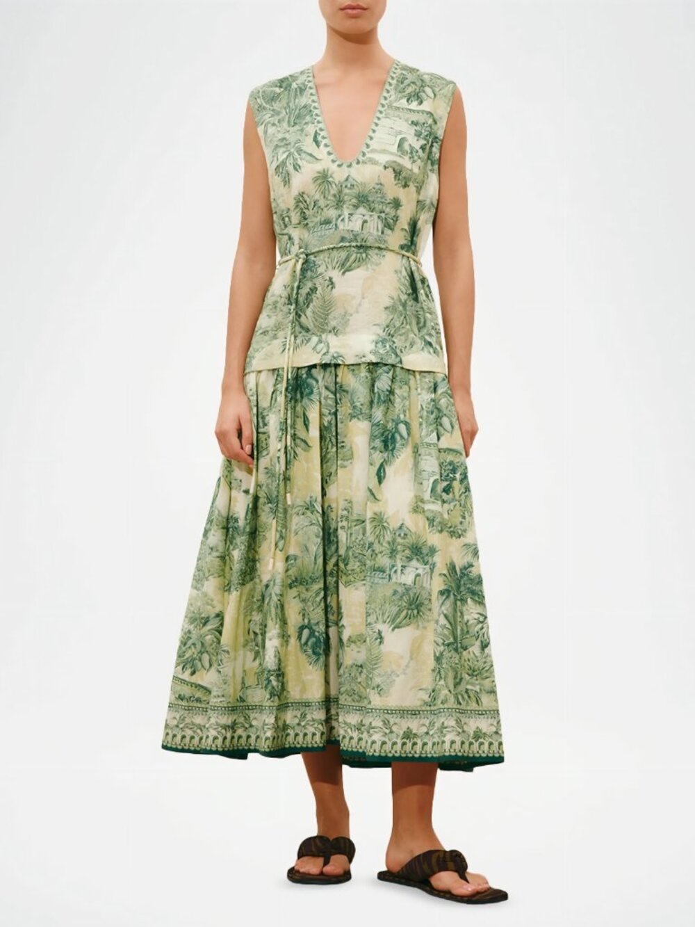 ALEMAIS Sara Printed Midi Dress